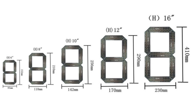 dimensions of 6 inch led temperature display