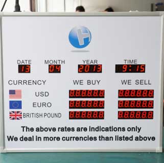 Semi-outdoor LED Exchange Rate Board